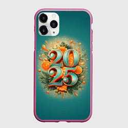 Чехол iPhone 11 Pro матовый Мандариновый 2025, цвет: 3D-малиновый