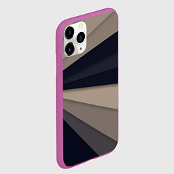 Чехол iPhone 11 Pro матовый Фрактальные линии, цвет: 3D-фиолетовый — фото 2