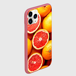 Чехол iPhone 11 Pro матовый Грейпфруты, цвет: 3D-малиновый — фото 2
