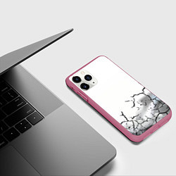 Чехол iPhone 11 Pro матовый Одинокий борец на просторах, цвет: 3D-малиновый — фото 2