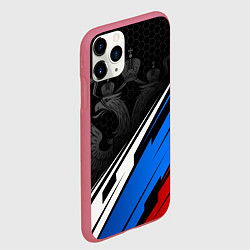 Чехол iPhone 11 Pro матовый Россия - абстракция, цвет: 3D-малиновый — фото 2