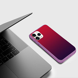 Чехол iPhone 11 Pro матовый Градиент Witching hour малиново-фиолетовый, цвет: 3D-фиолетовый — фото 2