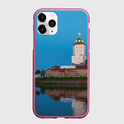 Чехол iPhone 11 Pro матовый Выборгский замок, цвет: 3D-малиновый