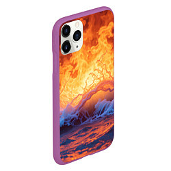 Чехол iPhone 11 Pro матовый Стихия огня и воды, цвет: 3D-фиолетовый — фото 2