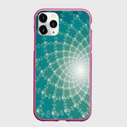 Чехол iPhone 11 Pro матовый Фрактальная абстракция, цвет: 3D-малиновый