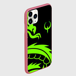 Чехол iPhone 11 Pro матовый Квейк кислотный дракон лого, цвет: 3D-малиновый — фото 2