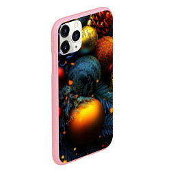 Чехол iPhone 11 Pro матовый Текстурные новогодние шары, цвет: 3D-баблгам — фото 2