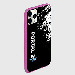 Чехол iPhone 11 Pro матовый Portal краски черно белый, цвет: 3D-фиолетовый — фото 2