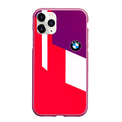 Чехол iPhone 11 Pro матовый BMW geometry sport, цвет: 3D-малиновый