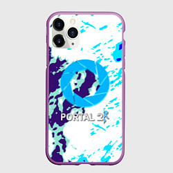 Чехол iPhone 11 Pro матовый Portal краски синие, цвет: 3D-фиолетовый