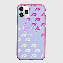 Чехол iPhone 11 Pro матовый Starfield x nfs, цвет: 3D-малиновый