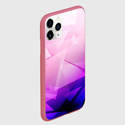 Чехол iPhone 11 Pro матовый Неоновая геометрия осколки, цвет: 3D-малиновый — фото 2