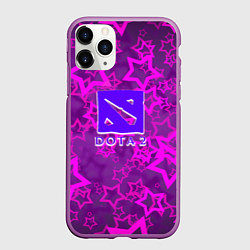 Чехол iPhone 11 Pro матовый Dota2 звёзды неон, цвет: 3D-фиолетовый