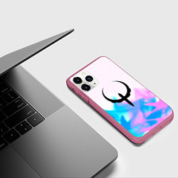 Чехол iPhone 11 Pro матовый Quake neon flame, цвет: 3D-малиновый — фото 2