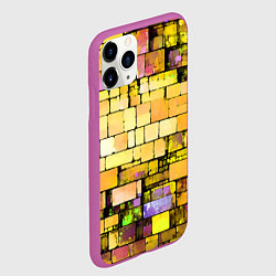 Чехол iPhone 11 Pro матовый Жёлтые кирпичики, цвет: 3D-фиолетовый — фото 2