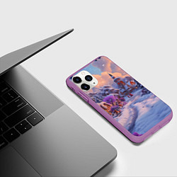 Чехол iPhone 11 Pro матовый Тропинка к новому году, цвет: 3D-фиолетовый — фото 2