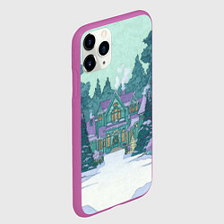 Чехол iPhone 11 Pro матовый Новый год - двор, цвет: 3D-фиолетовый — фото 2