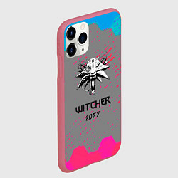 Чехол iPhone 11 Pro матовый Cyberpunk 2077 x ведьмак соты, цвет: 3D-малиновый — фото 2