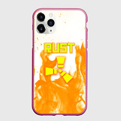 Чехол iPhone 11 Pro матовый Rust flame, цвет: 3D-малиновый