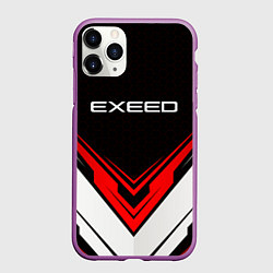 Чехол iPhone 11 Pro матовый Exeed - красный симметричный, цвет: 3D-фиолетовый