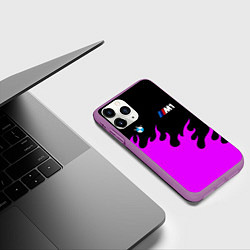 Чехол iPhone 11 Pro матовый BMW flame, цвет: 3D-фиолетовый — фото 2