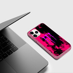 Чехол iPhone 11 Pro матовый Monster energy fire pink, цвет: 3D-малиновый — фото 2