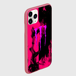 Чехол iPhone 11 Pro матовый Monster energy fire pink, цвет: 3D-малиновый — фото 2