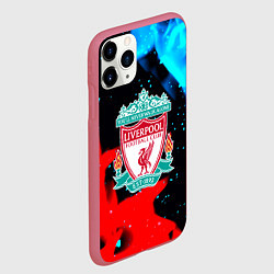 Чехол iPhone 11 Pro матовый Liverpool fire steel, цвет: 3D-малиновый — фото 2