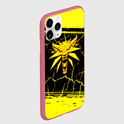 Чехол iPhone 11 Pro матовый Ведьмак трещины текстура, цвет: 3D-малиновый — фото 2