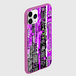 Чехол iPhone 11 Pro матовый Киберпанк паттерн фиолетовый, цвет: 3D-фиолетовый — фото 2