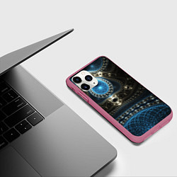 Чехол iPhone 11 Pro матовый Психоделика текстура, цвет: 3D-малиновый — фото 2