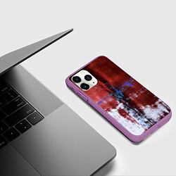 Чехол iPhone 11 Pro матовый Ржавчина красно-белая, цвет: 3D-фиолетовый — фото 2
