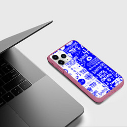 Чехол iPhone 11 Pro матовый Twenty one pilots лого, цвет: 3D-малиновый — фото 2