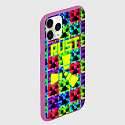 Чехол iPhone 11 Pro матовый Minecraft x rust, цвет: 3D-фиолетовый — фото 2