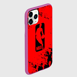 Чехол iPhone 11 Pro матовый NBA краски баскетбол, цвет: 3D-фиолетовый — фото 2