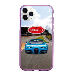 Чехол iPhone 11 Pro матовый Bugatti - motorsport racing route, цвет: 3D-фиолетовый