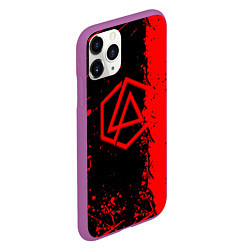 Чехол iPhone 11 Pro матовый Linkin park краски всплеск текстура, цвет: 3D-фиолетовый — фото 2