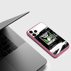 Чехол iPhone 11 Pro матовый Rainbow six краски штрихи, цвет: 3D-малиновый — фото 2