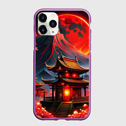 Чехол iPhone 11 Pro матовый Japan red nature, цвет: 3D-фиолетовый