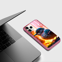 Чехол iPhone 11 Pro матовый Кукушка в искрах, цвет: 3D-малиновый — фото 2