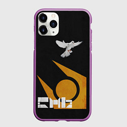 Чехол iPhone 11 Pro матовый Город 17 - граффити, цвет: 3D-фиолетовый