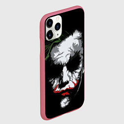 Чехол iPhone 11 Pro матовый Joker - хит леджер, цвет: 3D-малиновый — фото 2