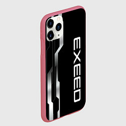 Чехол iPhone 11 Pro матовый Exeed - металлические полосы, цвет: 3D-малиновый — фото 2
