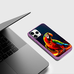 Чехол iPhone 11 Pro матовый Ара в огне, цвет: 3D-фиолетовый — фото 2