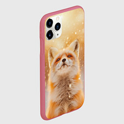 Чехол iPhone 11 Pro матовый Рыжая довольная лисица, цвет: 3D-малиновый — фото 2