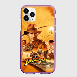 Чехол iPhone 11 Pro матовый Персонажи Indiana Jones and the great circle, цвет: 3D-фиолетовый