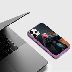 Чехол iPhone 11 Pro матовый Вай в силовых перчатках Аркейн, цвет: 3D-фиолетовый — фото 2