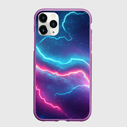Чехол iPhone 11 Pro матовый Молнии - текстура, цвет: 3D-фиолетовый