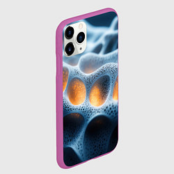 Чехол iPhone 11 Pro матовый Объемные соты, цвет: 3D-фиолетовый — фото 2