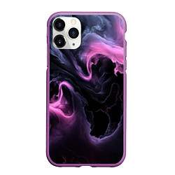 Чехол iPhone 11 Pro матовый Фиолетовое пламя на черном, цвет: 3D-фиолетовый